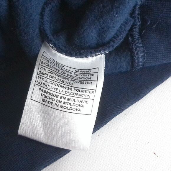 Vintage Nike Y2K Navy Blue Fleece Swoosh Sweatshirt Size Large - Picture 3 of 7